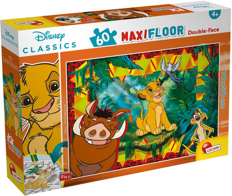 Lisciani - król lew - podwójna twarz - puzzle maxifloor - 60 elementów
