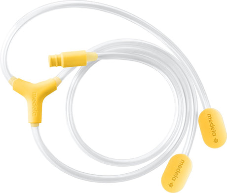 Wężyk Medela typu „hands free” – odpowiedni do dwustronnych laktatorów – freestyle i swing maxi laktatorów – specjalnie zaprojektowany wąż typu „Y” do pojemników do zbierania pokarmu bez użycia rąk.