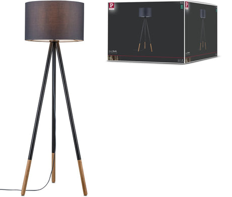 Paulmann Neordic lampa stojąca rurik e27 max. 20w szary, tekstylia drewniane, metal, drewno
