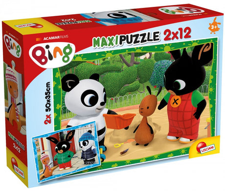 Lisciani bing puzzle maxifloor 2 x 12 - bing i suoi amici!