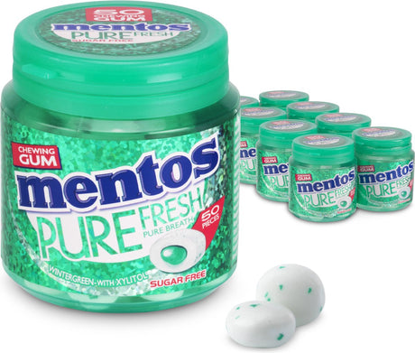 Guma Mentos Pure Fresh Wintergreen - guma do żucia - bez cukru - 8x50 sztuk