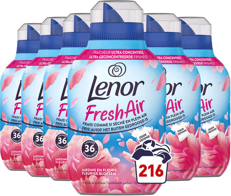 Płyn do płukania tkanin Lenor Fresh Air z kwiatami kwiatowymi – 6 x 36 prań
