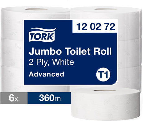 Tork 120272 papier toaletowy jumbo 2-warstwowy biały 360 m x 10 cm opakowanie 6 rolek (120272)