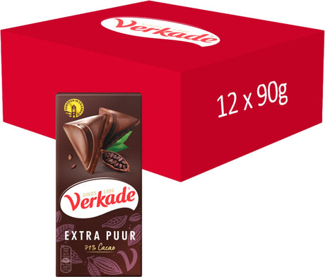 Verkade - tabliczka czekolady - bardzo ciemna - 12 x 90 gramów