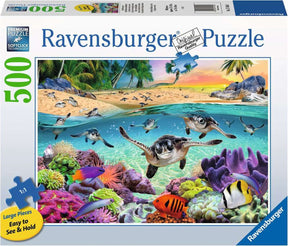 Puzzle Ravensburger małe żółwie morskie - układanka - 500 elementów wielkoformatowych