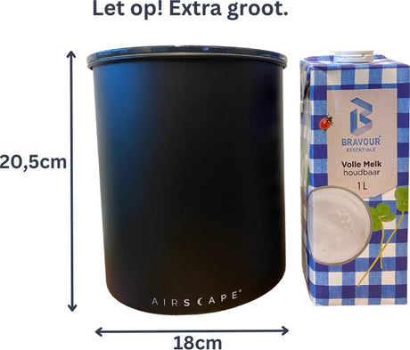 Projekt planetarny - krajobraz lotniczy - uwaga 1 kilogram! - ziarna kawy - słoiki do przechowywania - próżnia - kawa - stal - matowa czerń - sprawdź rozmiar: duży!