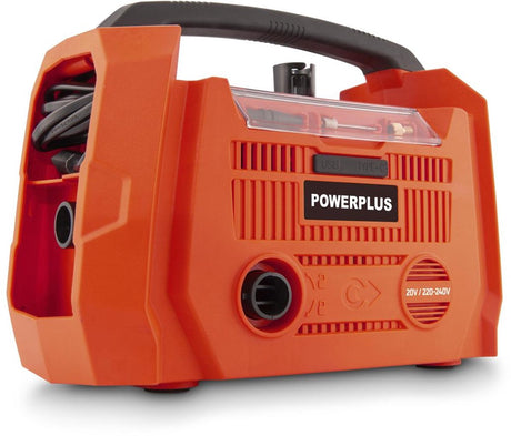 Powerplus - podwójne zasilanie - powdp7031 - 20 V - szczotkowane - kompresor do napełniania - odpowietrzanie - 20v + 220v - bez zasilacza akumulator i ładowarka - 3 szt.