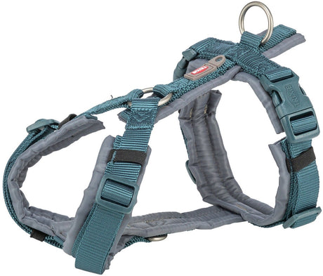 Szelki dla psa Trixie - premium trekkingowe w kolorze benzyny niebieskiej - regulowane 32-38x1,3 cm