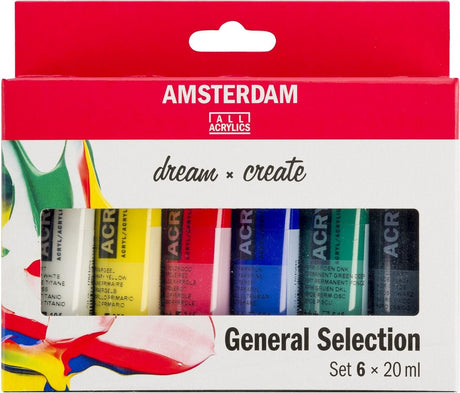 Standardowy zestaw farb akrylowych Bruynzeel amsterdam, 6 szt.