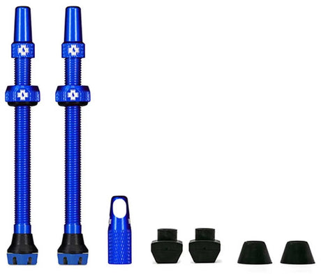 Zestaw zaworów do zastosowania bezdętkowego Muc-off v2 60 mm, niebieski