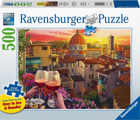 Puzzle Ravensburger pijący wino na tarasie - układanka - 500 elementów