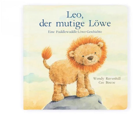 Książka dla dzieci Jellycat Leo, odważny lew, przytulanka.