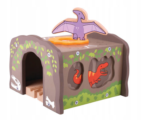 Drewniany tunel dla t-rexów firmy Bigjigs