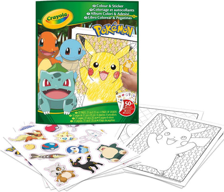 Crayola - kolorowanka - kolorowanka pokémon z naklejkami dla dzieci