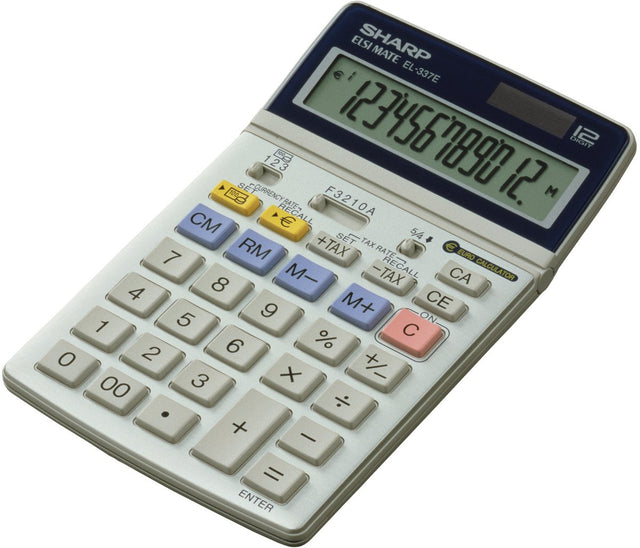 Kalkulator Sharp - el337c - srebrny - 12 cyfr - 1x bateria LR44 - sh-el337c