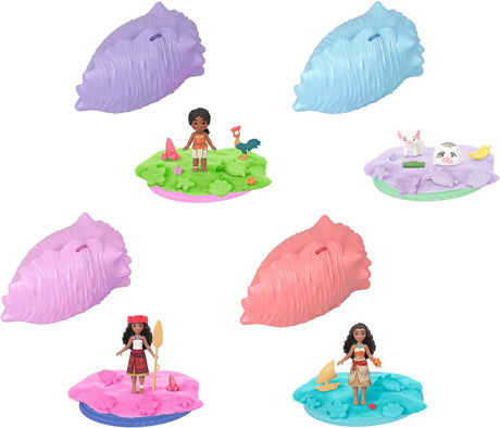 Mattel Disney Vaiana Ocean Shell Reveal z małą lalką-niespodzianką - z formowanym piaskiem i akcesoriami