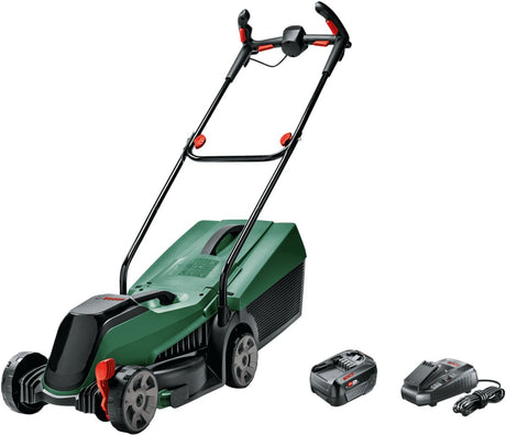 Kosiarka akumulatorowa Bosch citymower 18v-32-300 - z akumulatorem 18 V - 5ah i ładowarką - szerokość koszenia: 32 cm