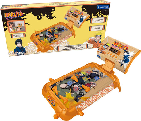 Elektroniczny pinball stołowy Lexibook naruto ze świetnym designem, dźwiękami, oświetleniem i cyfrowymi zapisami, do grania samotnie lub rzucania wyzwania znajomemu