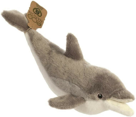 Pluszowy delfin Aurora Eco Nation - szary - 38 cm - zabawka z motywem zwierząt morskich