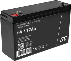 Zielony akumulator 6v 12ah (4,6mm) 12000mah vrla agm