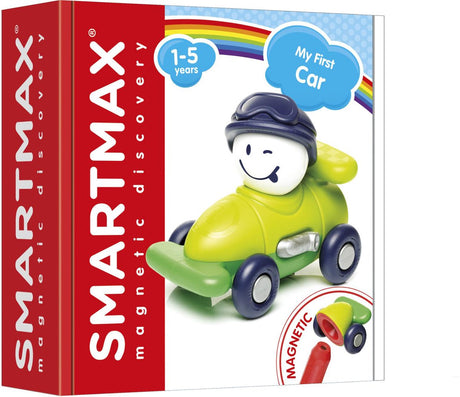 Smartmax moje pierwsze auto - budowanie magnetycznego samochodu wyścigowego - kolorowy zestaw pojazdów - zabawki edukacyjne dla maluchów - od 1 roku życia