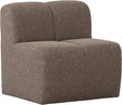 Woood mojo eetbankje 84cm met rugleuning - bouclé - bruin melange