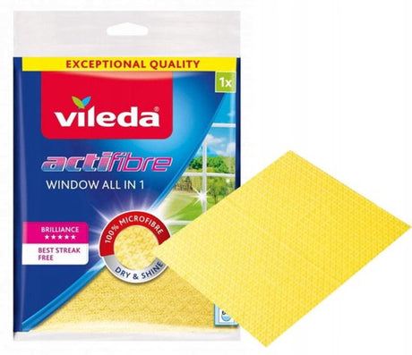 Ściereczka czyszcząca Vileda actifibre 168890 szklane żółte mikrofibry