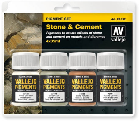 Vallejo val73192 - zestaw pigmentów do cementu kamiennego 4 kolory
