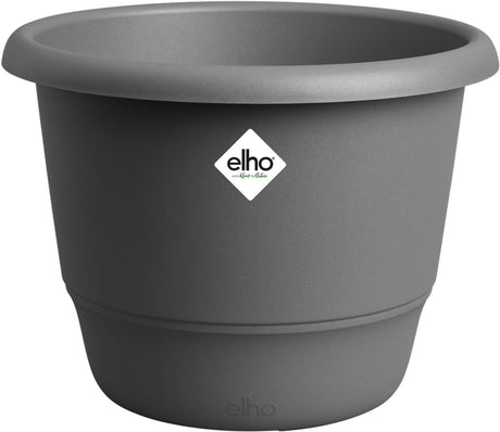 Elho amiga round 30 - doniczka do wnętrz na zewnątrz - 100% plastiku pochodzącego z recyklingu - ø 29,5 x h 20,2 cm - antracyt