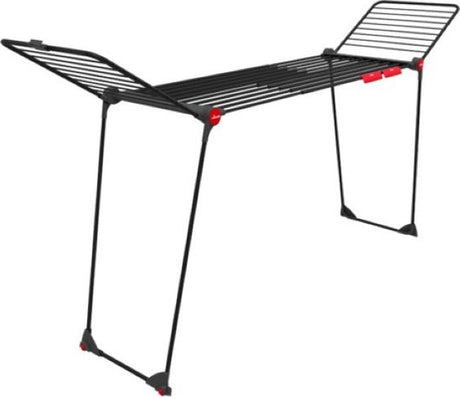 Wieszak do suszenia Vileda infinity flex Ultimate (edycja czarna) - suszarka stołowa - długość suszenia 30 m - teleskopowa wysuwana półka środkowa - wysokie skrzydła