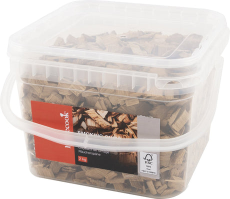 Grill - zrębki BBQ - wędzone drewno BBQ - zrębki dymne - o smaku dębu i whisky - 2 kg
