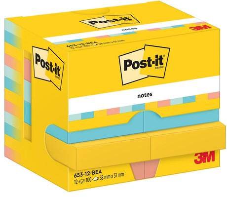 Karteczki samoprzylepne przy plaży | 100 arkuszy | stopa 38 x 51 mm | opakowanie 12 bloków
