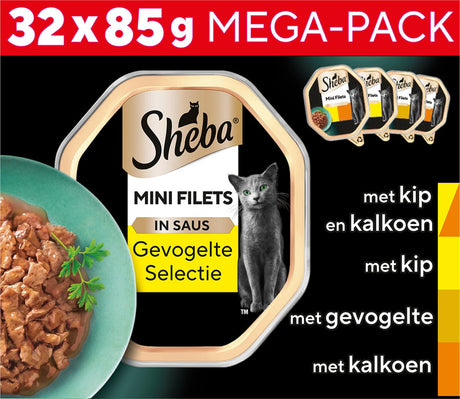 Karma dla kota Sheba - mini filety - drób w sosie - mega opakowanie 32x85g