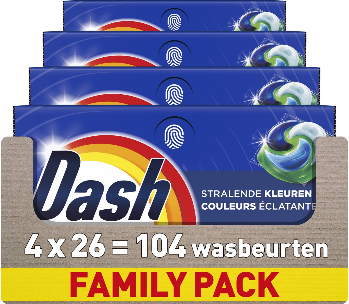 Saszetki z detergentem Dash® - promienne kolory - 4 x 26 prań
