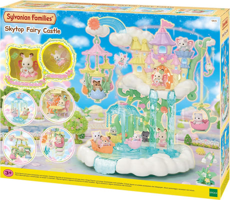 Sylvanian rodziny 5815 niebiański zamek księżniczki, w tym 2 aksamitnie miękkie figurki do zabawy