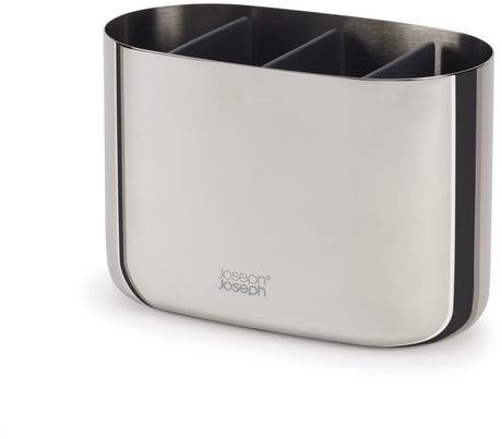 Joseph Joseph, luksusowy organizer na szczoteczki do zębów, duży, 17,5 x 9,4 x 11,7 cm, z 3 przegródkami, stal nierdzewna, srebrny - | łatwy sklep