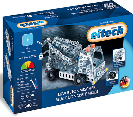 Skrzynia konstrukcyjna Eitech ® – betoniarka – 340 elementów – metalowy zestaw konstrukcyjny z narzędziami – zabawki konstrukcyjne – od 8 lat