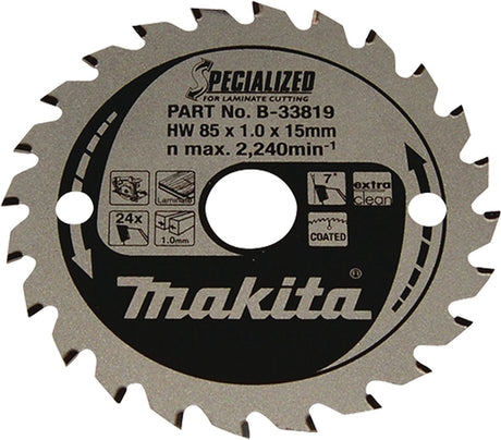 Akcesoria Makita do pił tarczowych, laminat | specjalistyczne 85x15x1,0 24t 7g - b-33819 b-33819