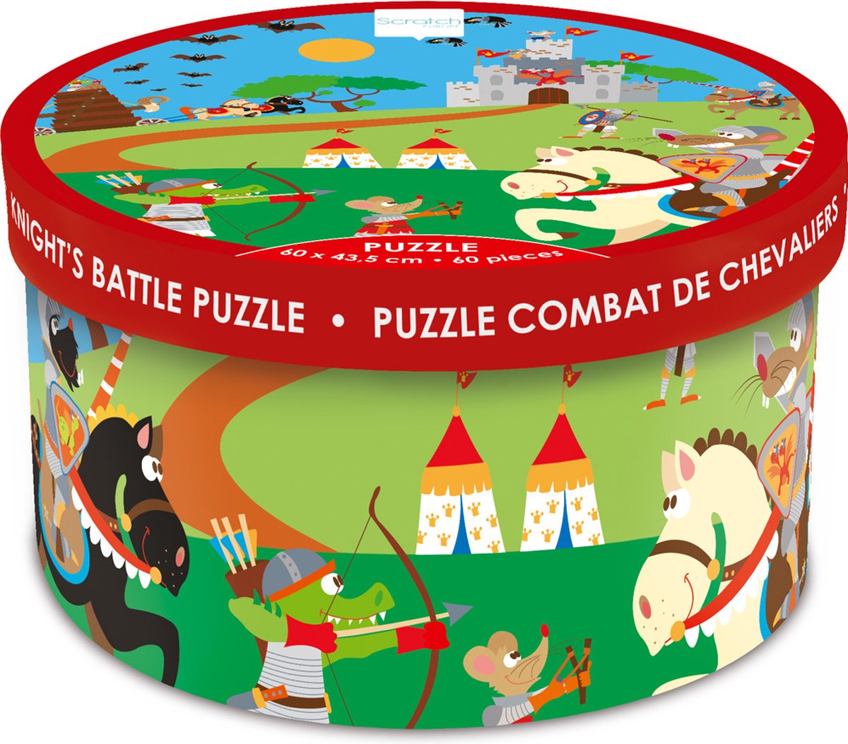 Puzzle do zdrapki - walka rycerzy - 60x43,5cm - 60 elementów - 4 lata