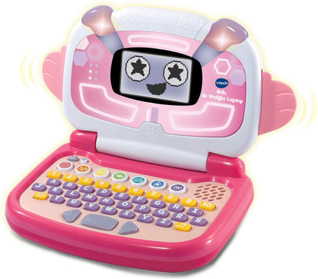 Vtech Bob, wesoły laptop różowy - komputer zabawkowy - poznaj litery, cyfry i liczenie - od 3 do 7 lat