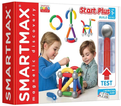 Smartmax start plus - magnetyczne zabawki konstrukcyjne - 30-częściowy zestaw podstawowy z zakrzywionymi drążkami - zabawki edukacyjne dla małych dzieci i przedszkolaków - od 1 roku życia