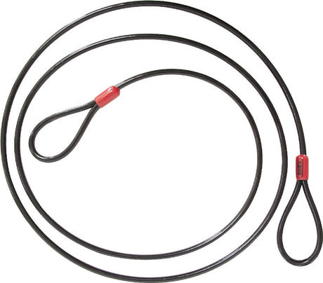 Linka pętlowa cobra 12 - lina stalowa w osłonie z tworzywa sztucznego - zabezpieczenie akcesoriów rowerowych i motocyklowych - długość 1,8 m, grubość 12 mm