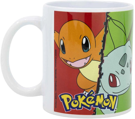 Kubek Pokémon – pikachu, Charmander, squirtle Bulbasaur – 325ml – ceramiczny – oficjalnie licencjonowany – można myć w kuchence mikrofalowej