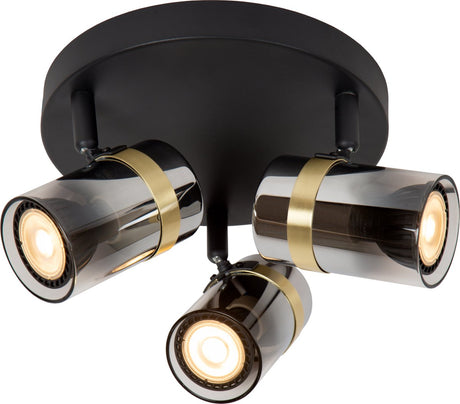 Lucide upton - reflektor sufitowy (lampa sufitowa) - 3xgu10 - fumé