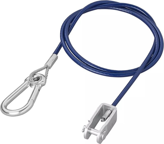 Proplus breekkabel 1 m – voor geremde aanhanger en trailer – met gaffel en kunststof bescherming – blauw