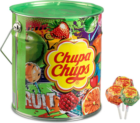 Chupa chups puszka owoców - cukierki - o smaku wiśniowym, truskawkowym, jabłkowym i pomarańczowym - 1x150 sztuk