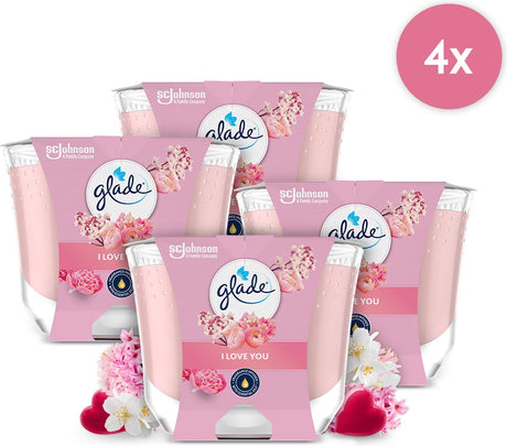 Glade długo paląca się świeca love you 100% wosk rzepakowy