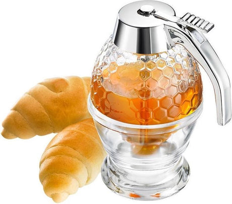Dozownik miodu Westmark z podstawą, pojemność: 200 ml, szkło plastikowe, deluxe, przezroczysty srebrny, 65132260