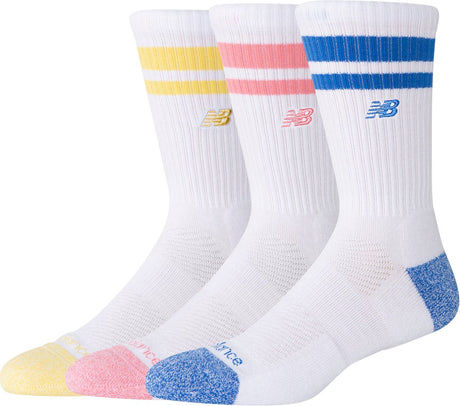 Skarpety New Balance do aktywnego stylu życia, skarpetki w paski, 3 pary skarpet sportowych unisex - niebieski ptak