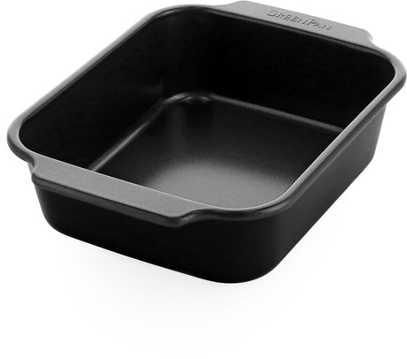 Forma bistro brownie Greenpan - 22,5x18,5cm - powłoka nieprzywierająca niezawierająca pfas - ceramiczna forma do pieczenia - można piec w piekarniku do 230°c - czarna